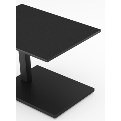 Cirello Pop up bijzettafel in zwart aluminium en nero black volkeramiek - L 70 x B 50 x H 66 cm