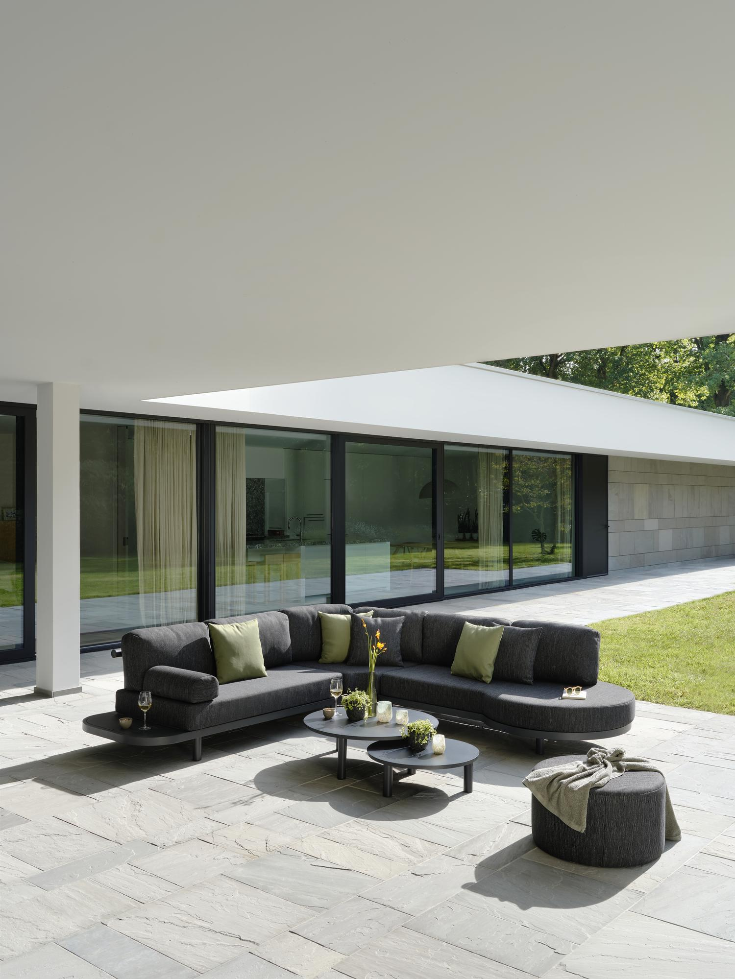 Lindo loungetafels in zwart aluminium - Dia. 85 x H 27 cm, 65 x H 21 cm