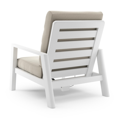 Cirello loungestoel 1-zit in wit aluminium met lopi marble all weather sunbrella® luxe kussen