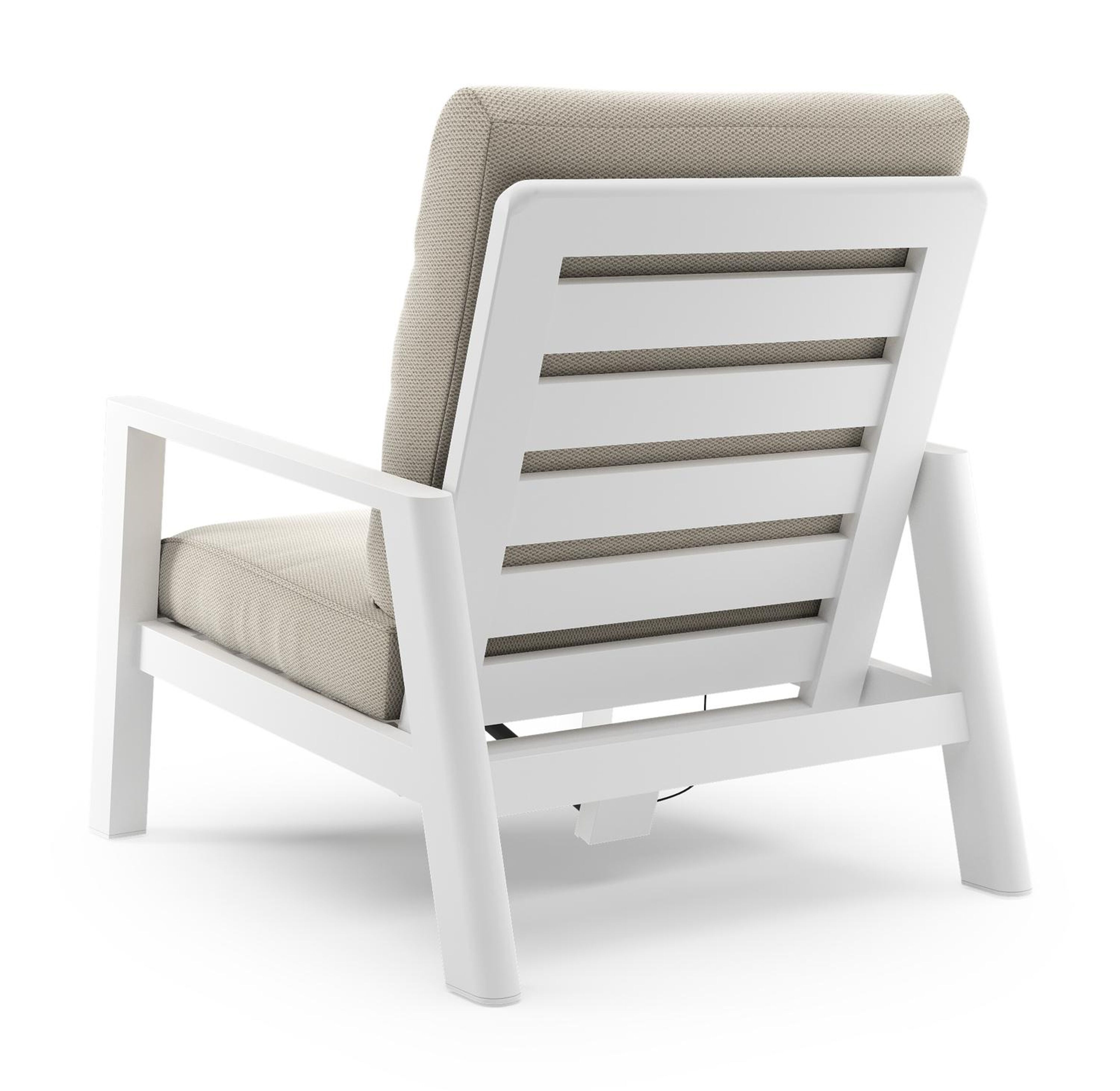 Cirello loungestoel 1-zit in wit aluminium met lopi marble all weather sunbrella® luxe kussen