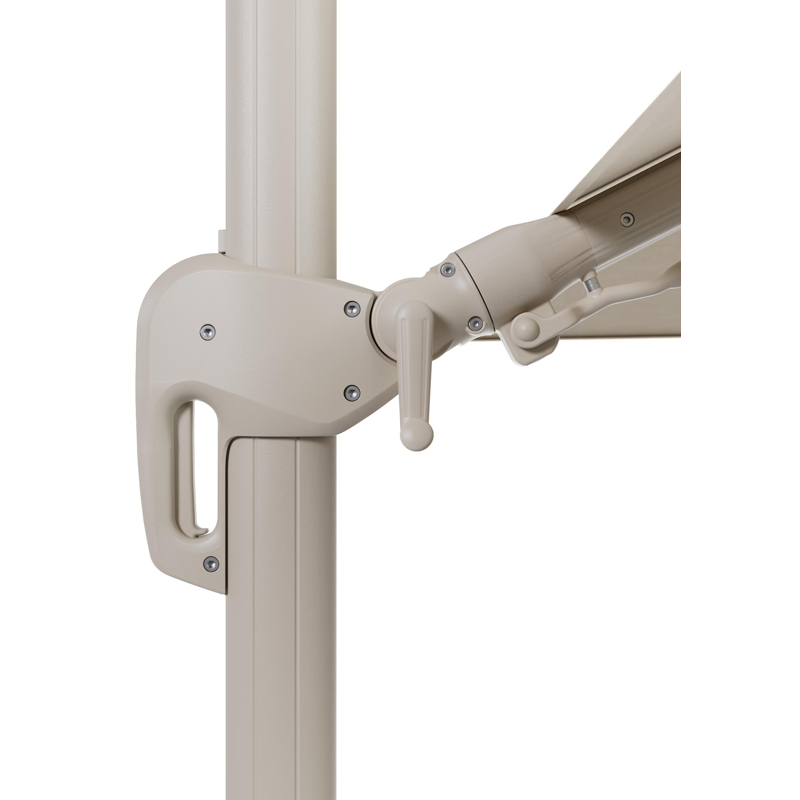 Rufina zweefparasol met tiltfunctie in beige aluminium met beige all weather sunbrella® premium parasoldoek - L1 300 x L2 300 cm (zonder voet)