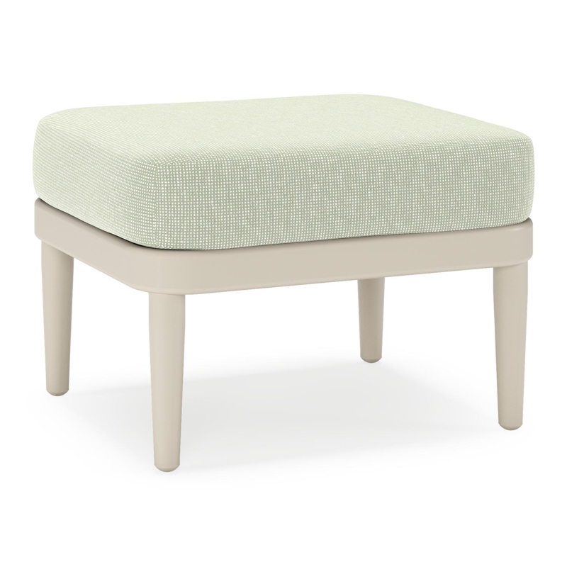 Pouf Orso en aluminium beige et coussins en all weather sunbrella® luxe Slow Spirea