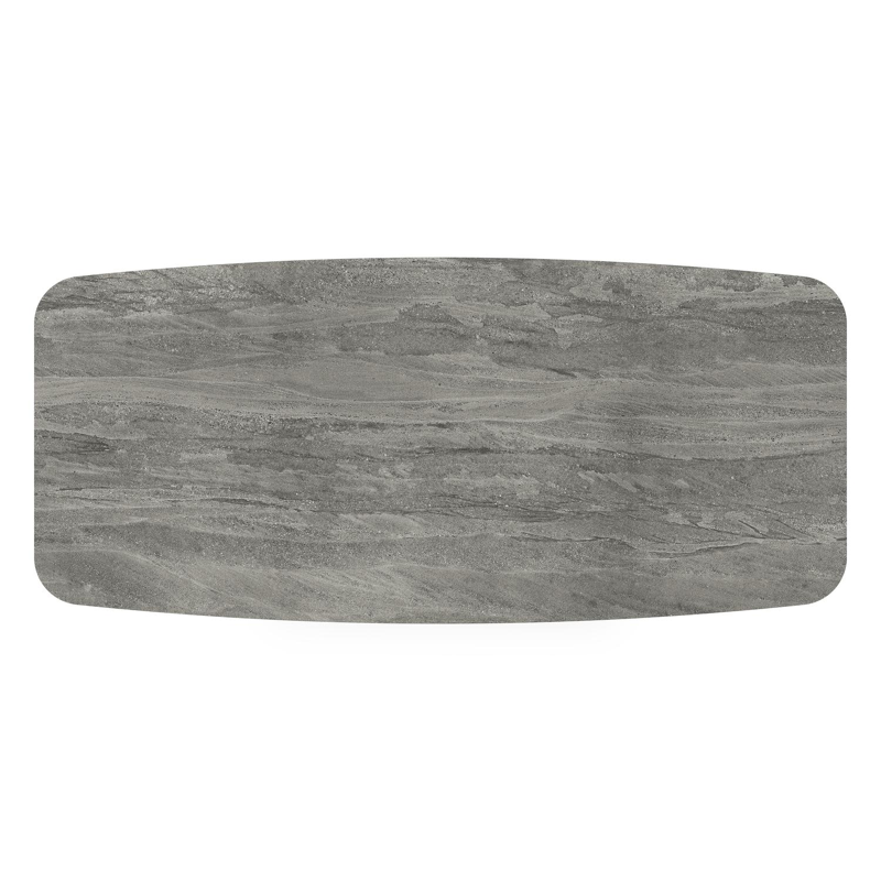 Donato tuintafel in zwart aluminium en volkeramiek aspen grey - L 255 x B 115 x H 74 cm