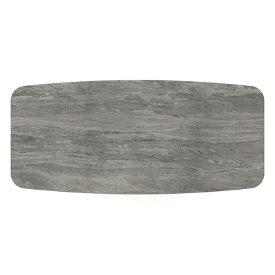 Table de jardin Donato en aluminium noir et céramique pleine aspen grey - Lg 255 x Larg. 115 x H 74 cm