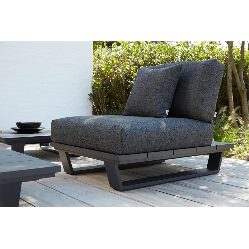 Pagino lounge 1-zit in zwart aluminium