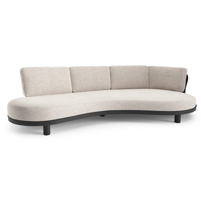 Donato loungebank in zwart aluminium met tundra sand all weather sunbrella® luxe kussen