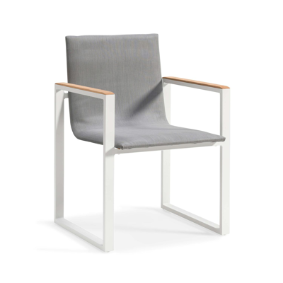 Verato stoel wit-grijs - aluminium en dubbele luxe textilene