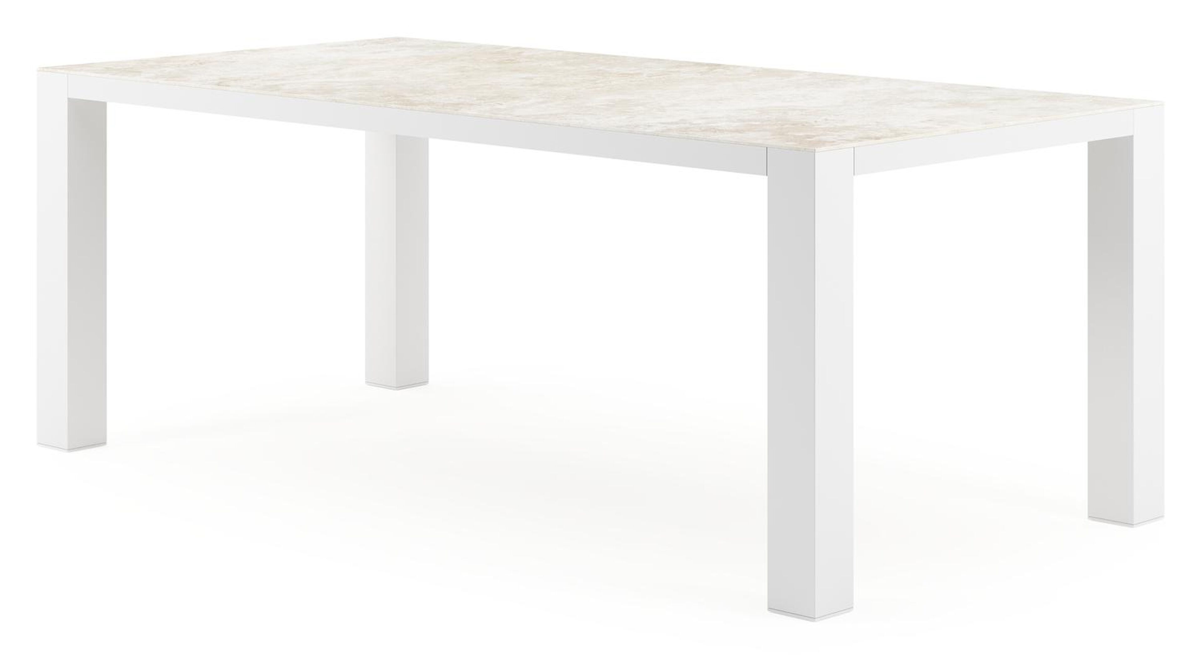 Nano tuintafel rechthoekig in wit aluminium en volkeramiek Rapolano - L 200 x B 100 x H 75 cm