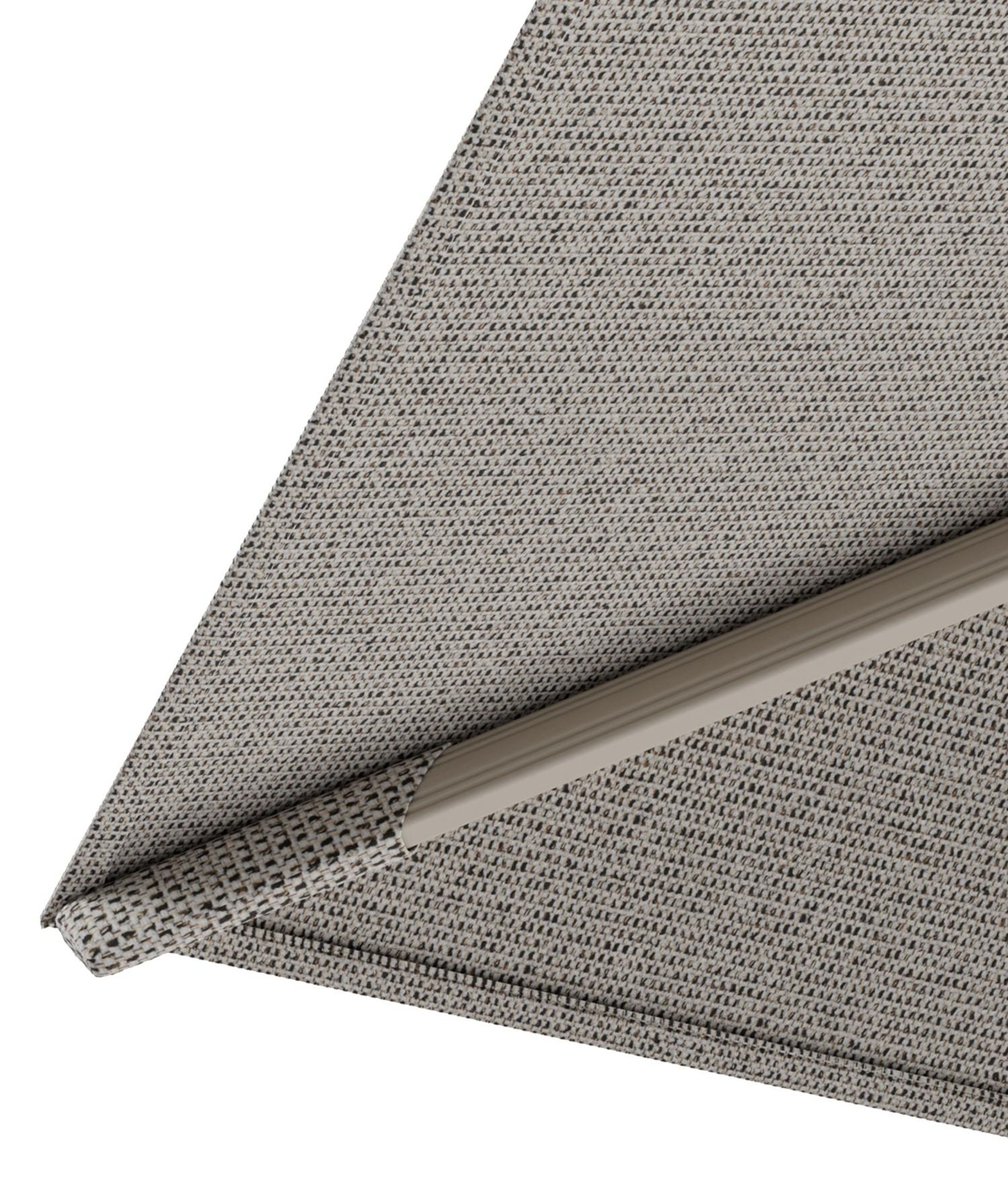 Rufina zweefparasol met tiltfunctie in beige aluminium en Firenze Sand All Weather Solica parasoldoek - L1 400 x L2 300 cm met parasolvoet Minore 150 kg met wielen