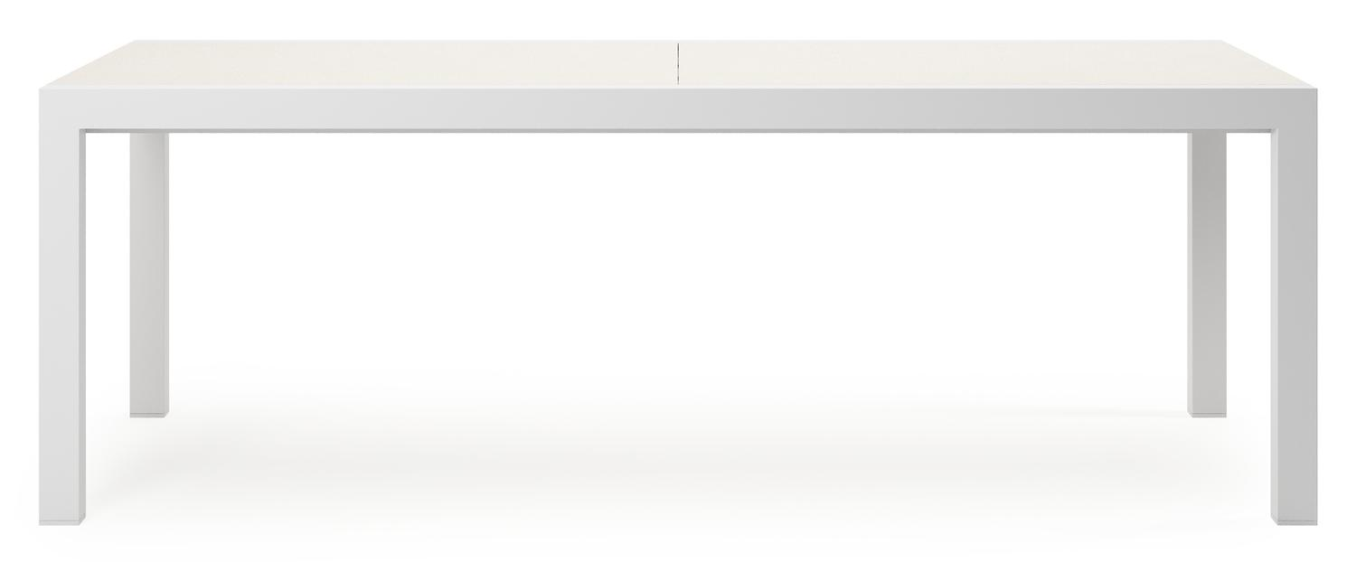 Calobra tuintafel rechthoekig in wit aluminium en sintered stone crema minerale - L 220 - 330 x B 107 x H 73 cm