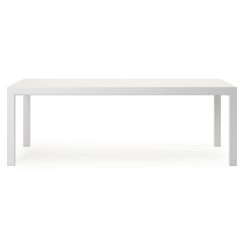 Calobra tuintafel rechthoekig in wit aluminium en sintered stone crema minerale - L 220 - 330 x B 107 x H 73 cm