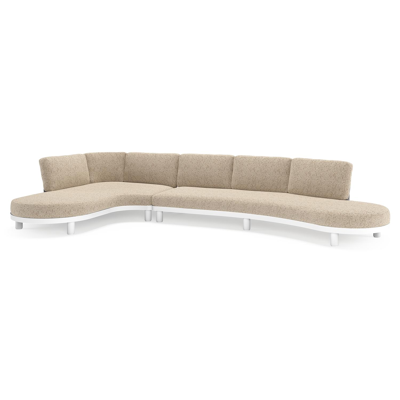 Donato loungehoek in wit aluminium met all weather cosytica Bora Jungle kussen