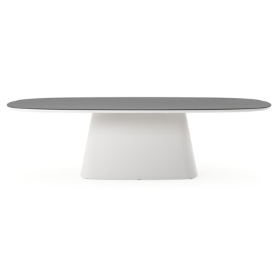 Amico tuintafel bombo xl in wit aluminium en volkeramiek Basalt Black - L 270 x B 148 x H 73.5 cm