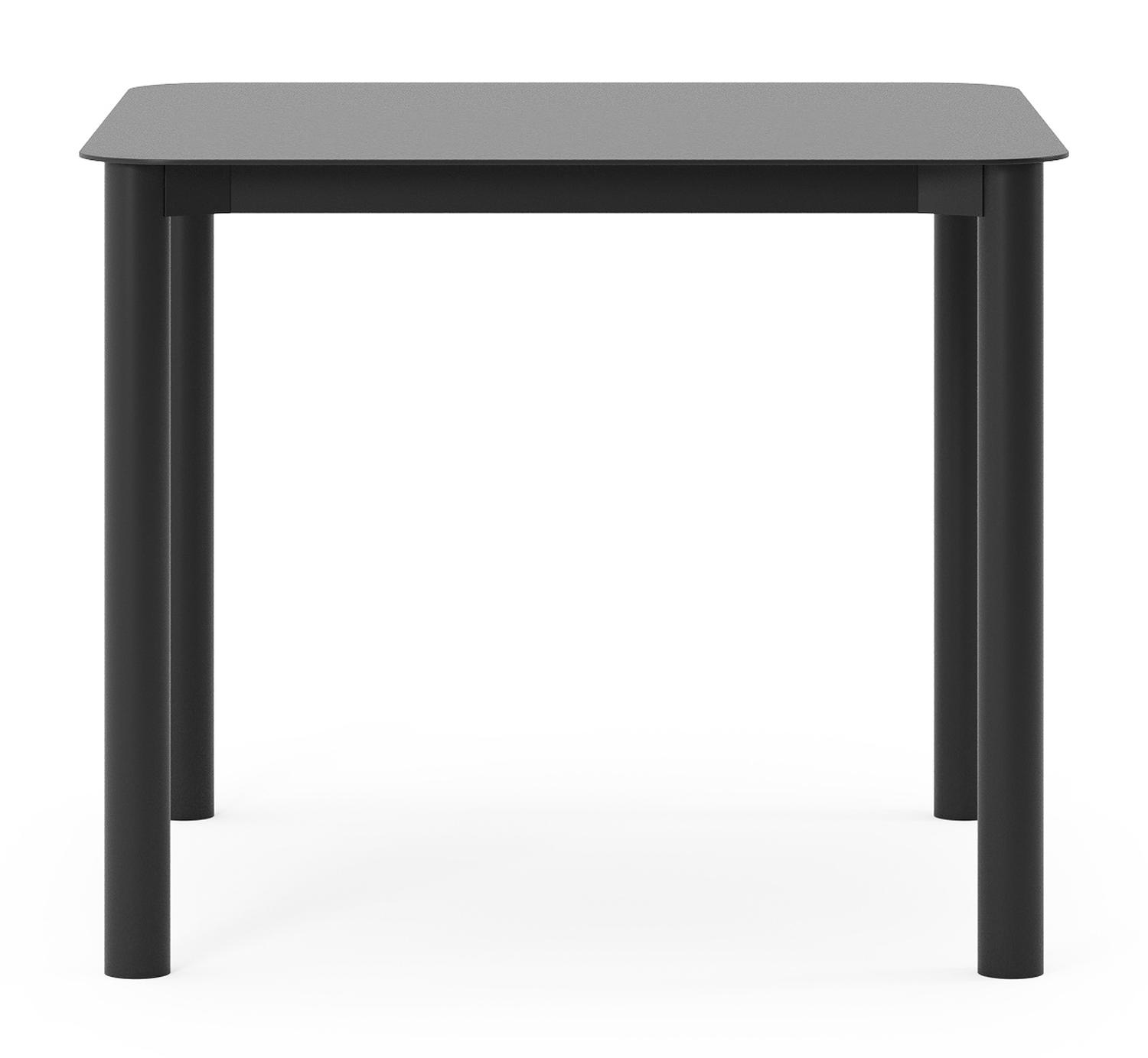 Table de jardin Orso carré arrondi en aluminium noir - Lg. 90 x Lrg. 90 x Haut. 75 cm