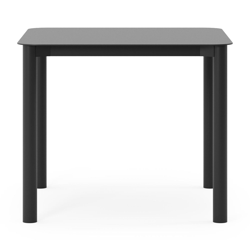 Table de jardin Orso carré arrondi en aluminium noir - Lg. 90 x Lrg. 90 x Haut. 75 cm