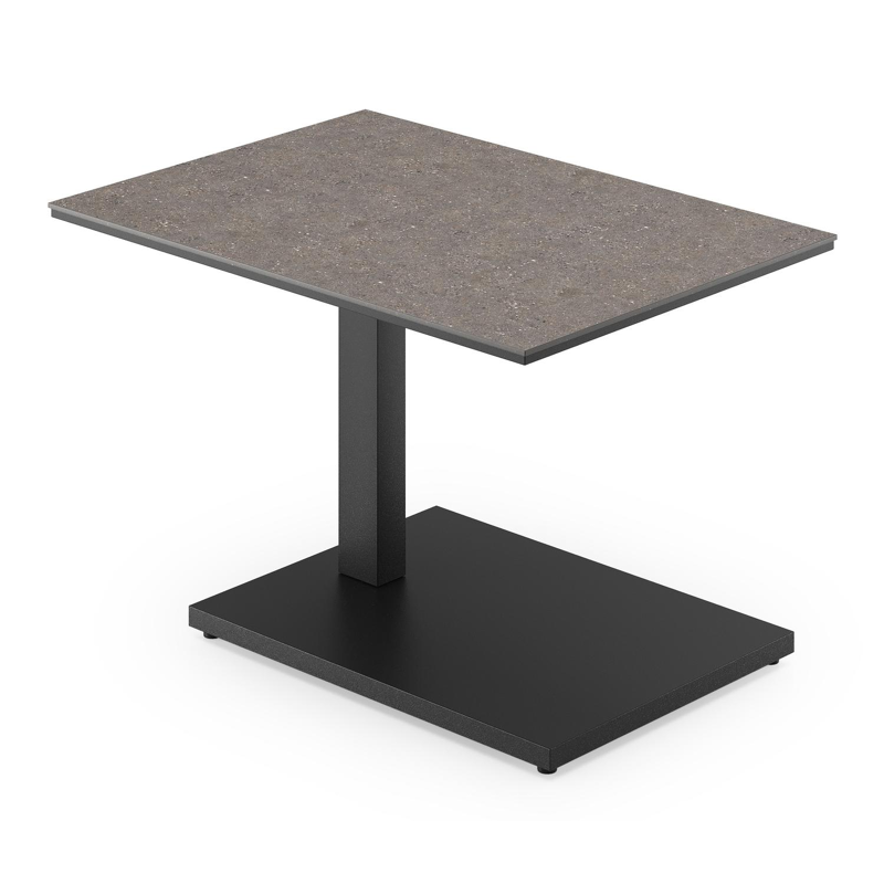 Table d'appoint Cirello Pop-up en aluminium noir et céramique pleine wulong - Lg. 70 x Lrg. 80 x Haut. 66 cm