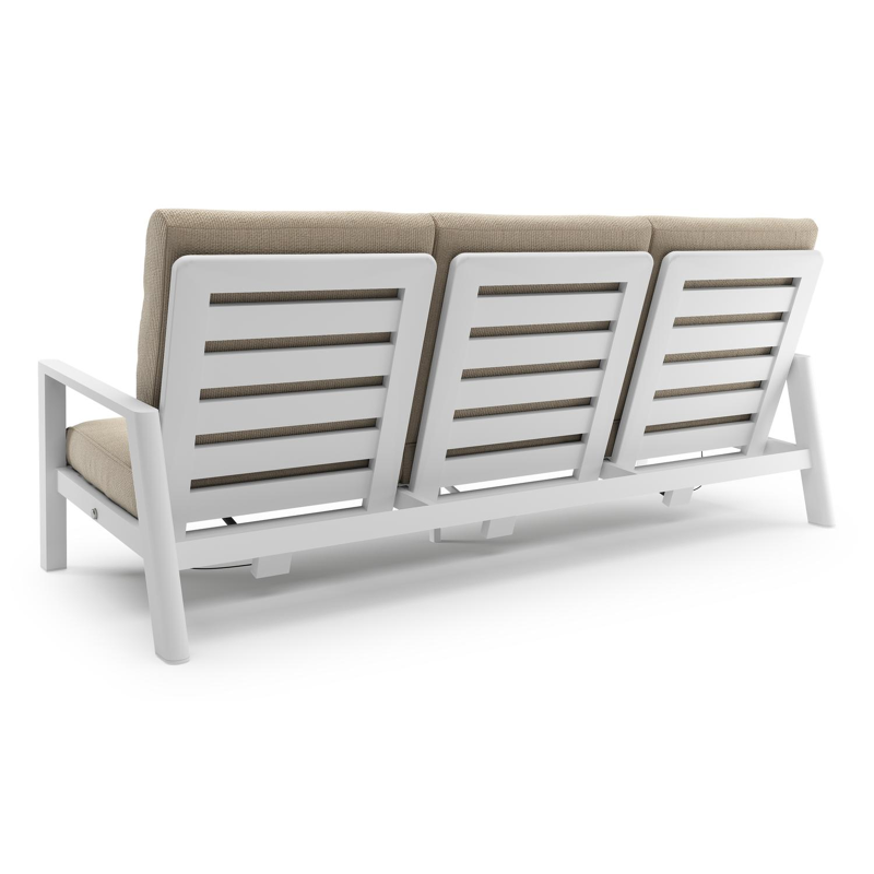 Cirello loungebank in wit aluminium met althea chalk all weather cosytica kussen