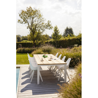 Mesa tuinstoel in wit aluminium en wit kunststof