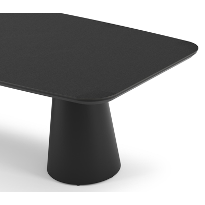 Table de jardin Donato en aluminium noir et céramique pleine nero black - Lg 255 x Larg. 115 x H 74 cm