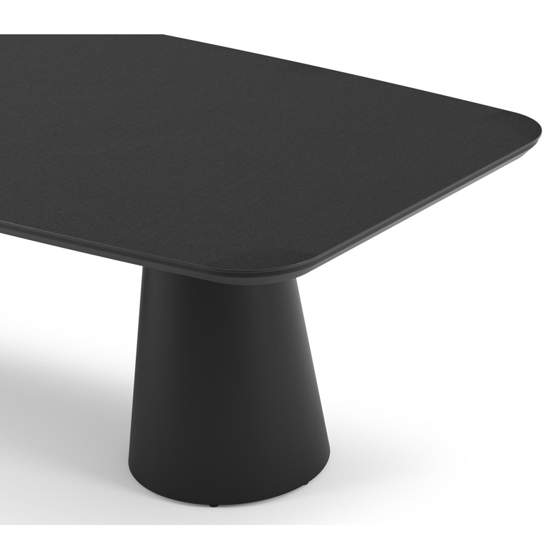 Table de jardin Donato en aluminium noir et céramique pleine nero black - Lg 255 x Larg. 115 x H 74 cm