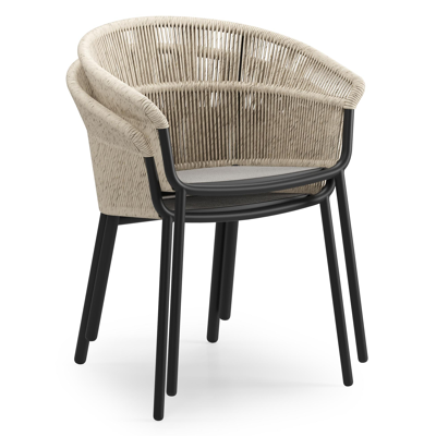 Pamplona ovale tuinset in zwart aluminium en teak natural finish met 8 Matera tuinstoelen