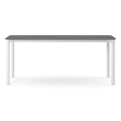 Orso tuintafel rechthoekig afgerond in wit aluminium en volkeramiek Black Obsession - L 200 x B 80 x H 74.5 cm