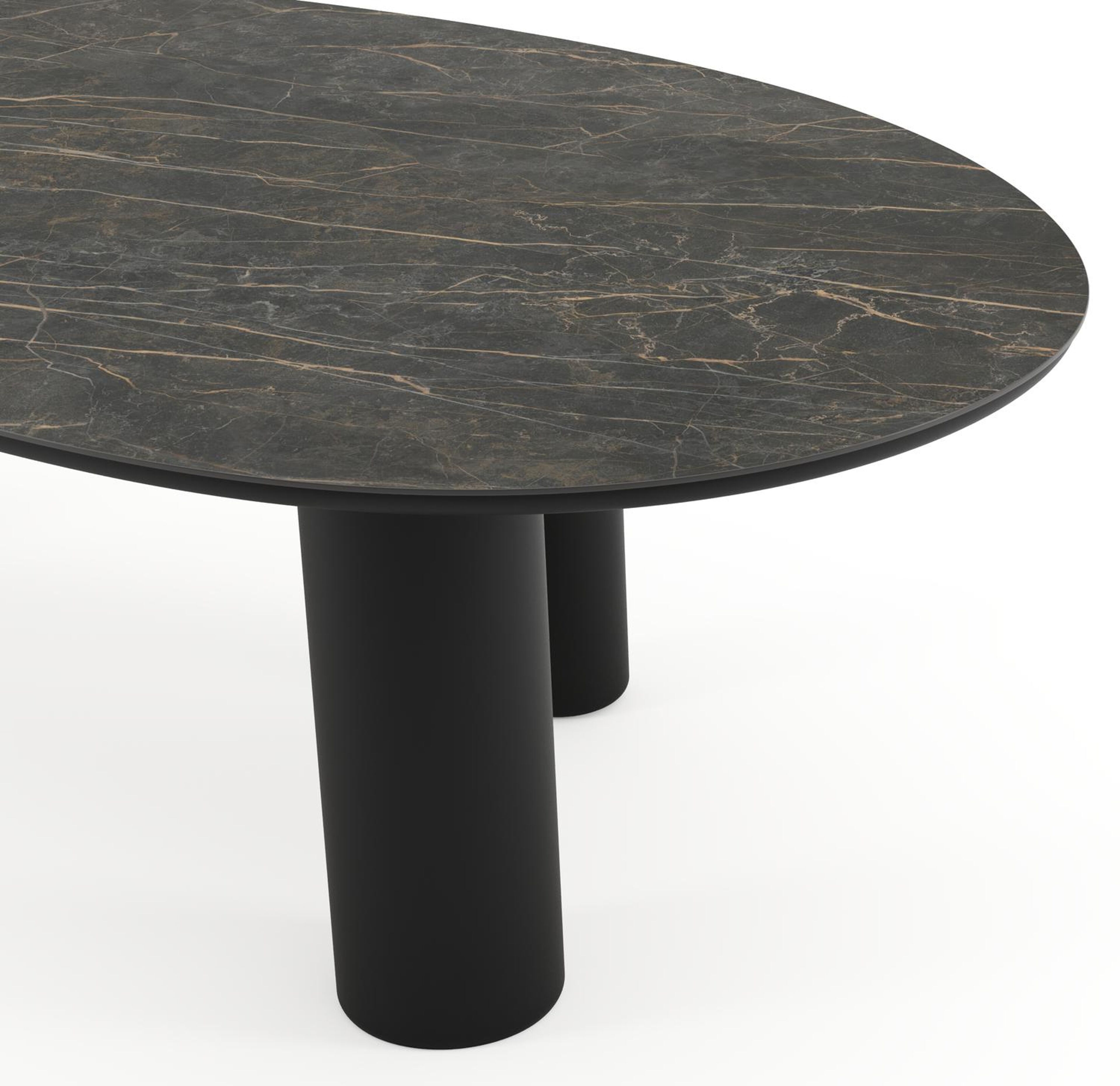 Amico tuintafel mango in zwart aluminium en volkeramiek Black Obsession - L 260 x B 130 x H 74 cm
