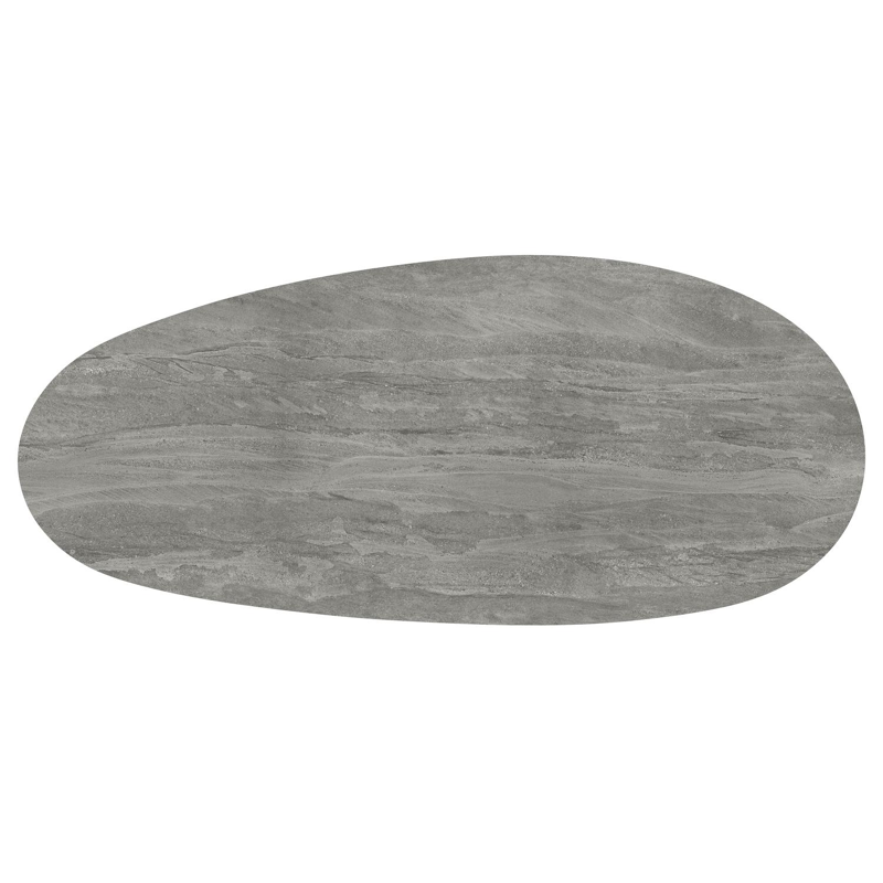 Amico tuintafel mango in wit aluminium en volkeramiek Aspen Grey - L 320 x B 140 x H 73.5 cm