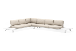 3-zit hoek links/rechts + 3-zit + zijtafels