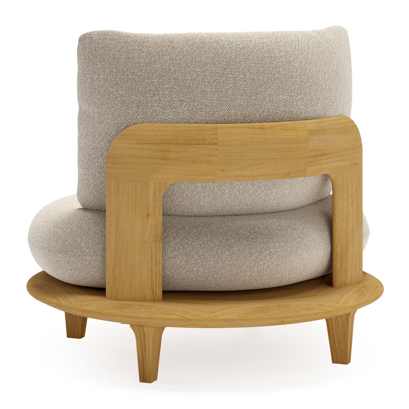 Bomero loungestoel in teak met marbella ecru all weather cosytica kussen