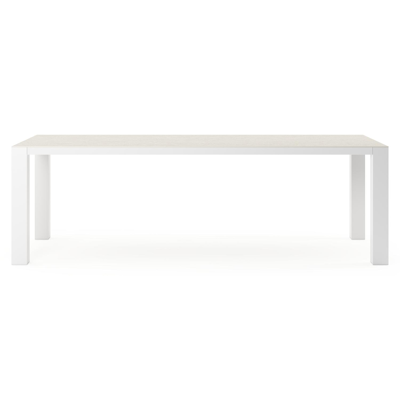 Table de jardin Nano en aluminium blanc et céramique pleine shilin - Lg 240 x Larg. 100 x H 75 cm