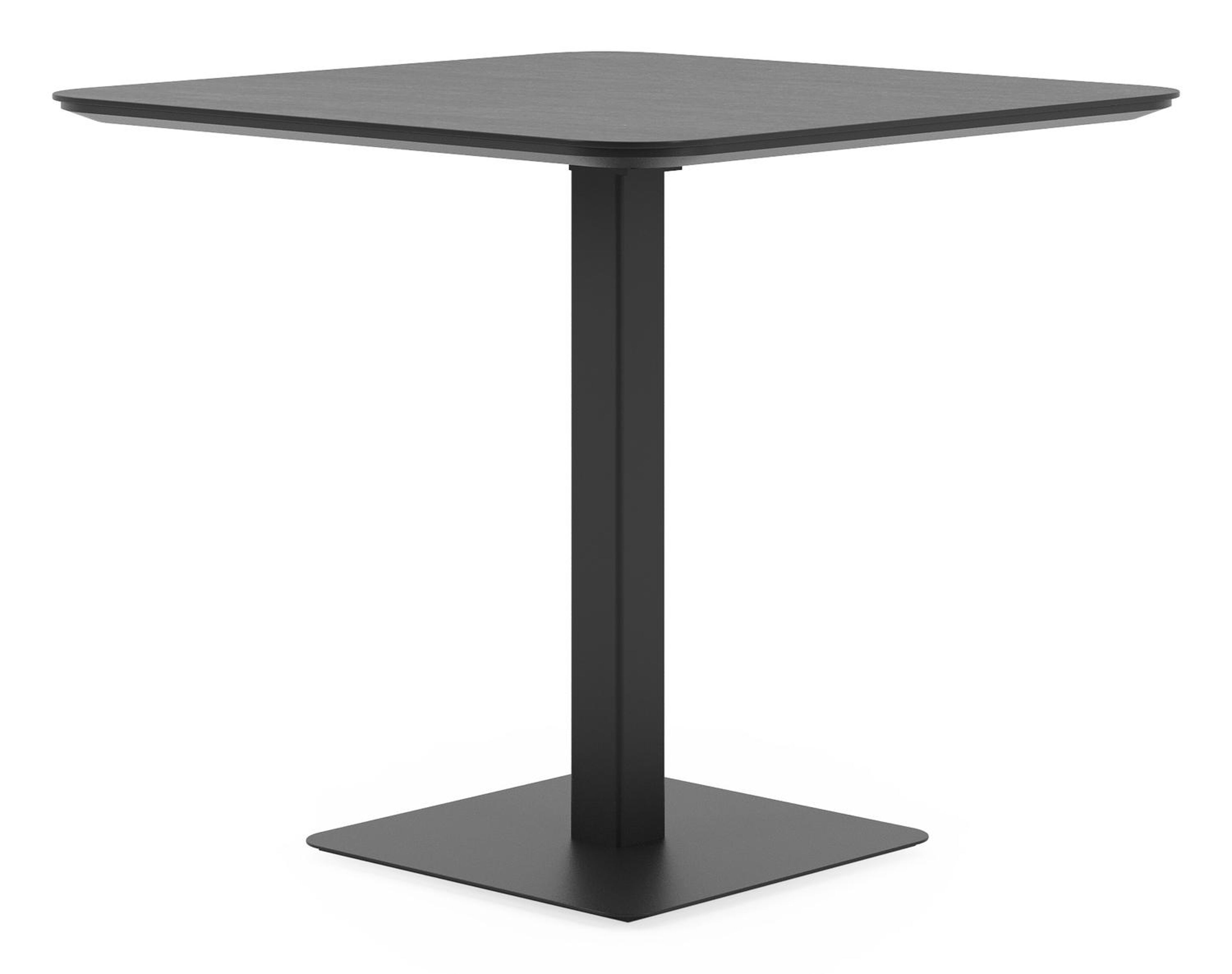 Fano kantelbare tuintafel vierkant afgerond in zwart aluminium en volkeramiek basalt black - L 80 x B 80 x H 73 cm