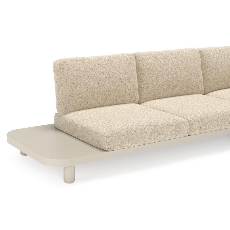Salon de jardin d'angle Donato en aluminium beige et coussins en all weather cosytica bora forest