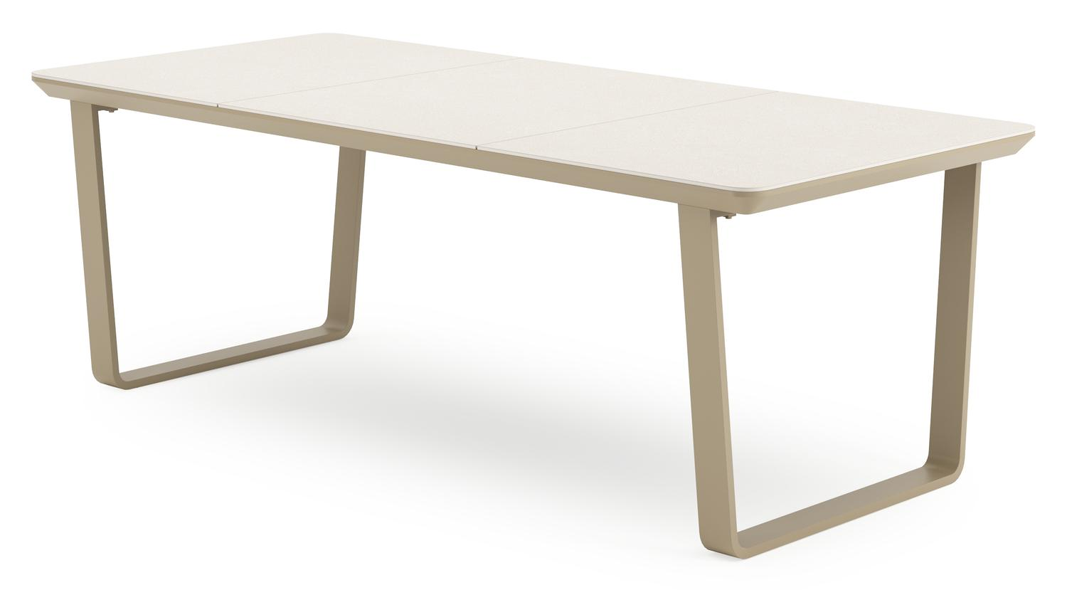 Alora tuintafel in beige aluminium en sintered stone beige - L 220 x B 100 x H 74 cm