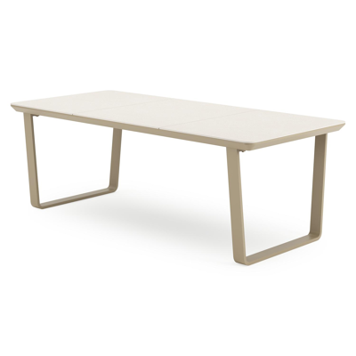 Alora tuintafel in beige aluminium en sintered stone beige - L 220 x B 100 x H 74 cm