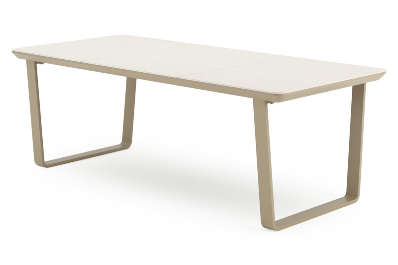 Alora tuintafel in beige aluminium en sintered stone beige - L 220 x B 100 x H 74 cm