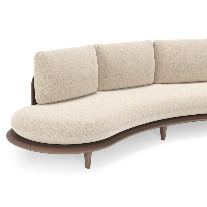 Bomero loungebank in taupe aluminium met lopi sand all weather sunbrella® luxe kussen