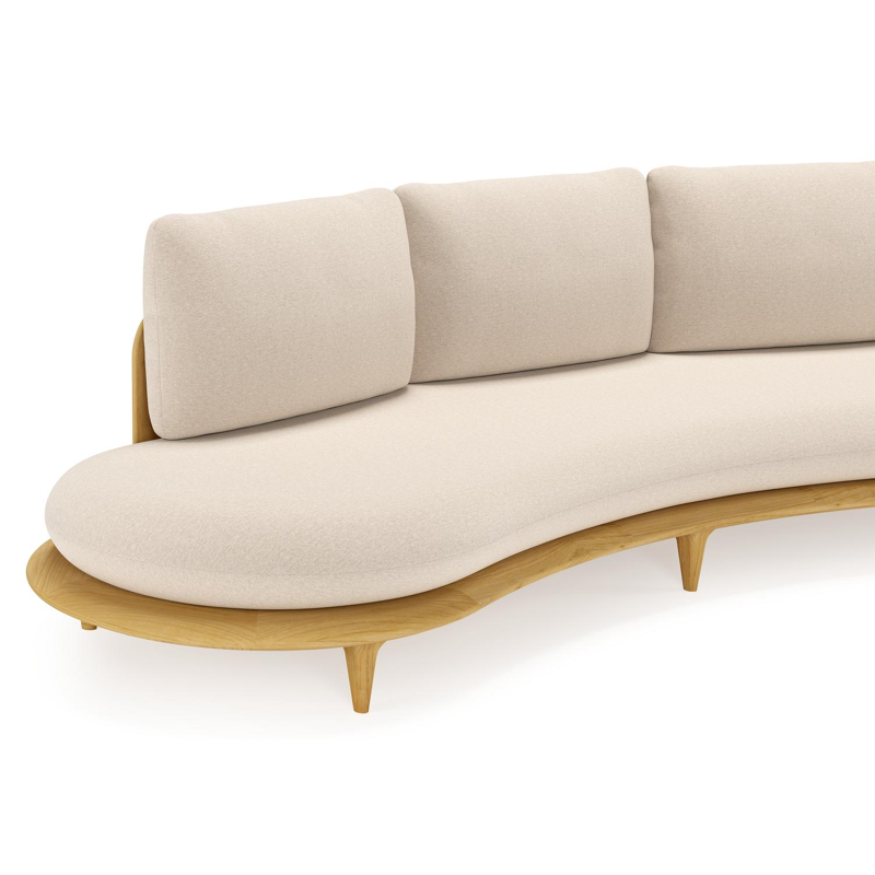 Bomero loungeset in teak met heritage ash all weather sunbrella® luxe kussen