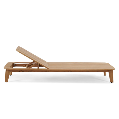 Lacrima verstelbaar ligbed in naturel teak met lopi marble all weather sunbrella® luxe kussens