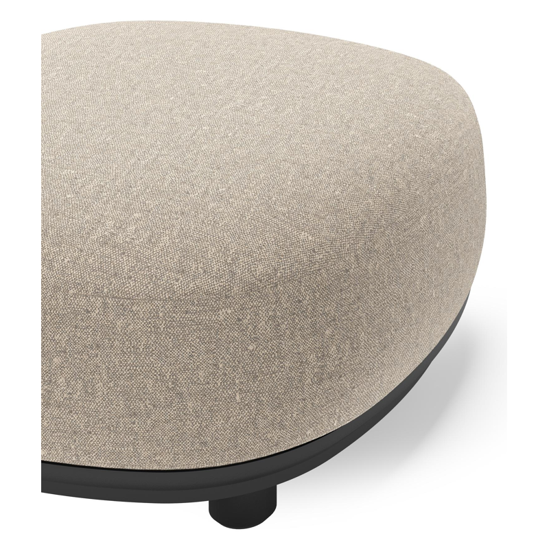 Vadelo poef in zwart aluminium met chartres pewter all weather sunbrella® luxe kussen