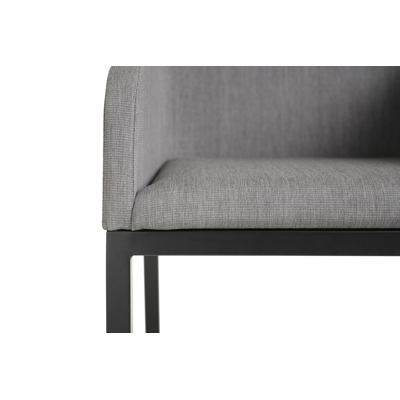 Livo tuinset in zwart aluminium en teak naturel tafelblad met 8 Rivo tuinstoelen