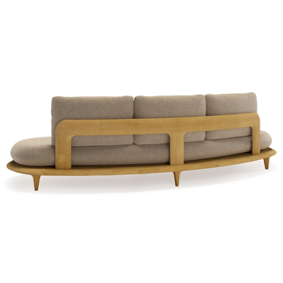 Bomero loungebank in teak met madagascar oak all weather cosytica kussen
