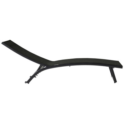 Set van 2 verstelbare Calvia ligbedden in zwart aluminium en zwart textilene