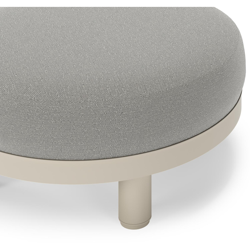 Donato lounge poef in beige aluminium met all weather sunbrella® luxe Savane Zinc kussen