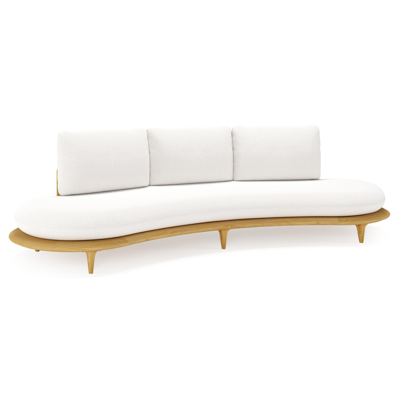 Bomero loungebank in teak met soul optik all weather solica kussen