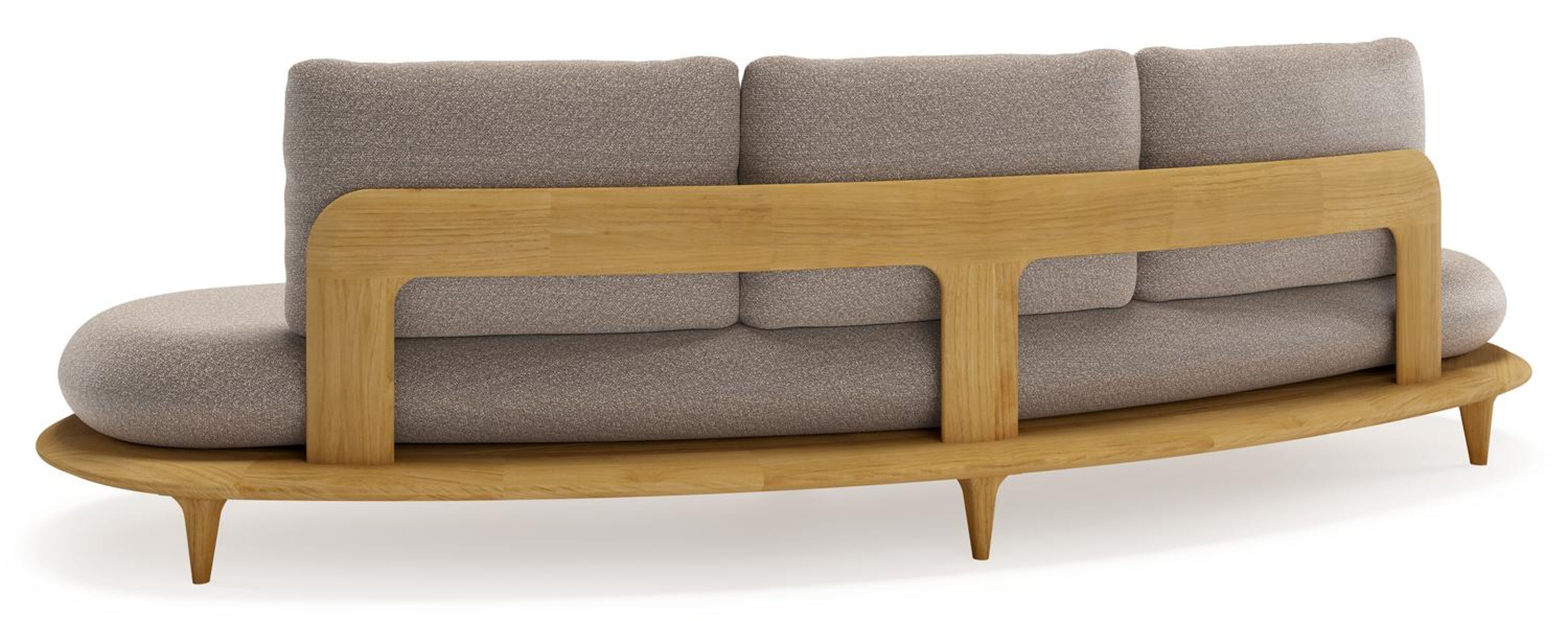 Bomero loungeset in teak met wander manioc all weather sunbrella® luxe kussen