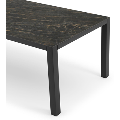 Table de jardin Como en aluminium noir et céramique pleine black obsession - Lg 240 x Larg. 100 x H 75 cm