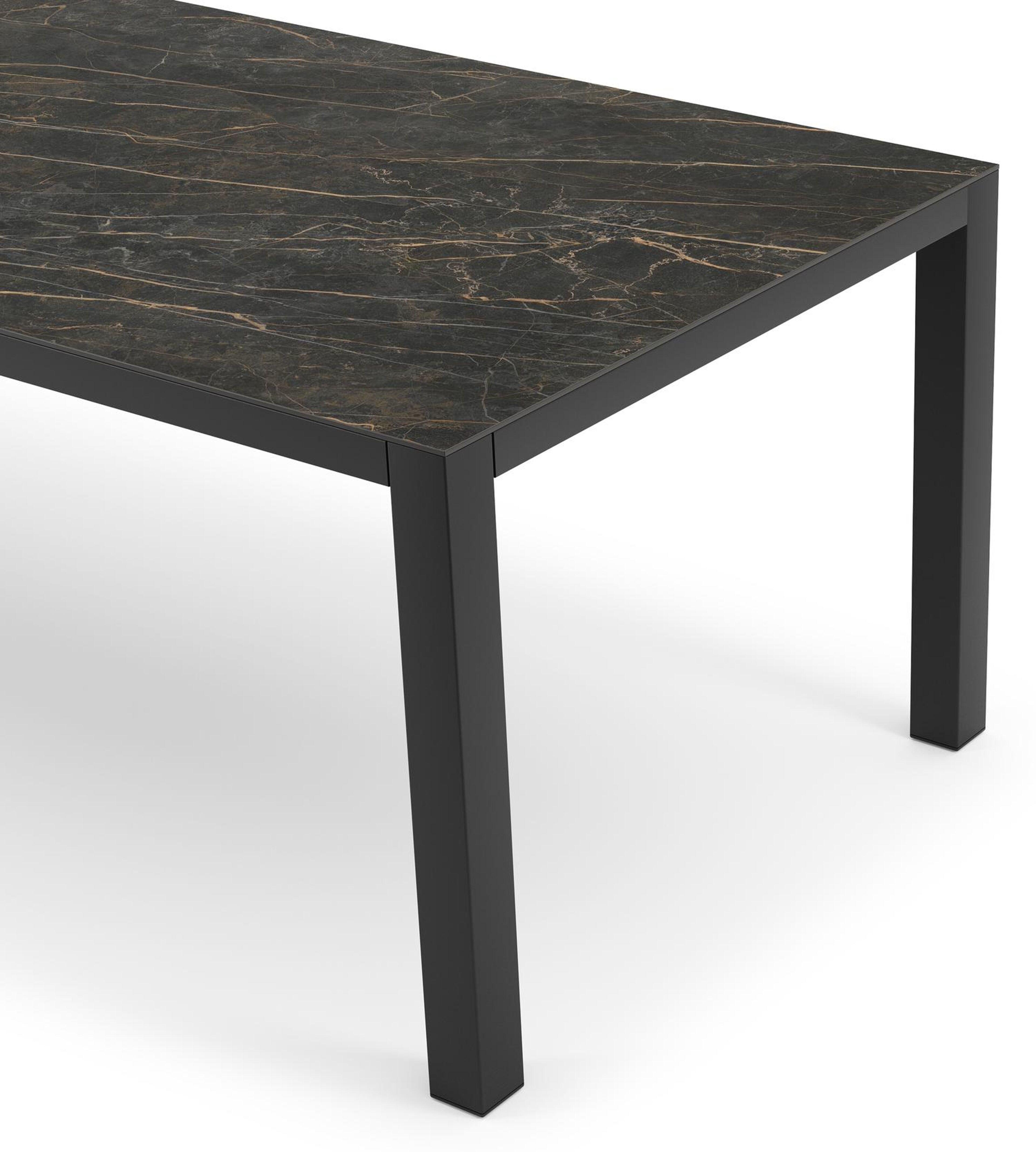 Table de jardin Como en aluminium noir et céramique pleine black obsession - Lg 240 x Larg. 100 x H 75 cm