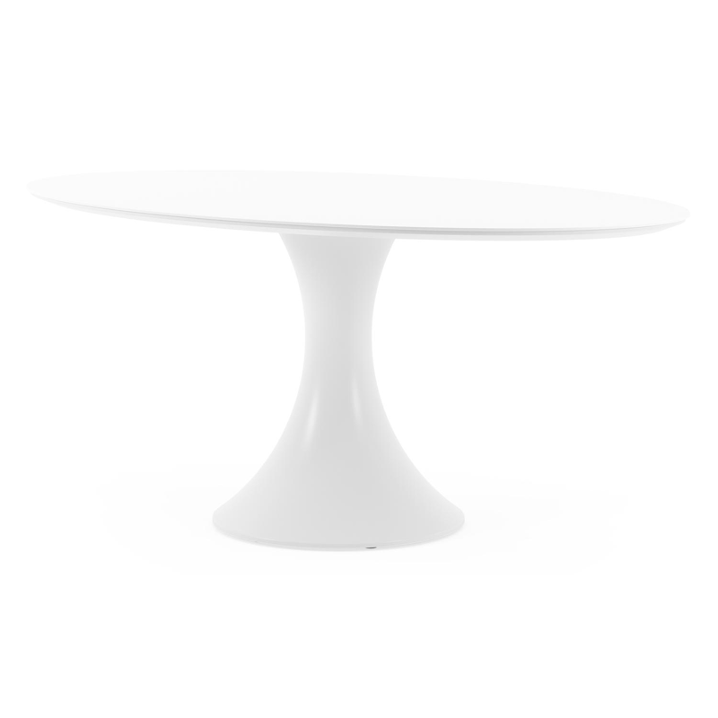 Fano tuintafel ovaal in wit aluminium en volkeramiek arctic white - L 180 x B 110 x H 75 cm