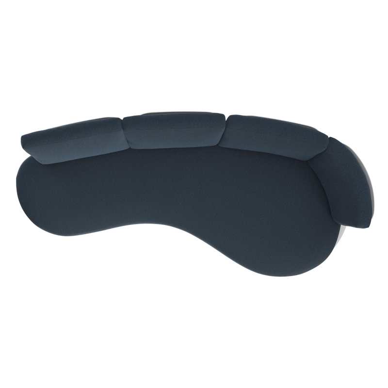 Donato loungebank in wit aluminium met heritage indigo All Weather Sunbrella® luxe kussen